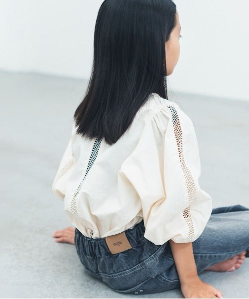 ooju（オージュ）の「【ooju】パフブラウス（シャツ/ブラウス・キッズ・アイボリー/ブラック・1/2/3/4）」の15枚目の写真