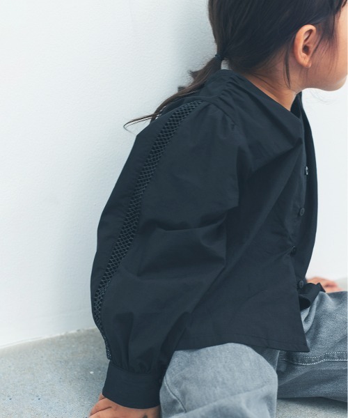 ooju（オージュ）の「【ooju】パフブラウス（シャツ/ブラウス・キッズ・アイボリー/ブラック・1/2/3/4）」の19枚目の写真