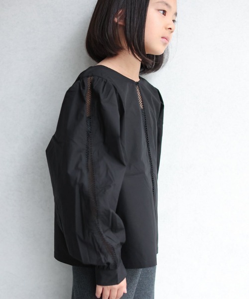 ooju（オージュ）の「【ooju】パフブラウス（シャツ/ブラウス・キッズ・アイボリー/ブラック・1/2/3/4）」の16枚目の写真