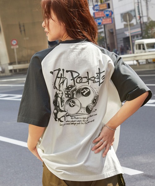 ガールズプリントラグランTシャツ/BOHEMIAN&PSYCHEDEIC MONO-MART