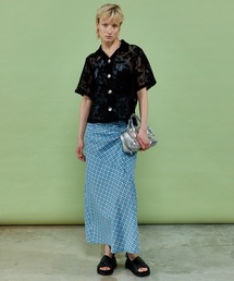 Half Sleeve Lace Fabric Shirt/ハーフスリーブレースシャツ【MAISON 
