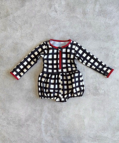 HOGAN RANCH WEAR（ホーガンランチウエア）の「【UVカット】ベビーラッシュガードスーツ（80～90cm）（ラッシュガード・キッズ・ブラック/レッド・FREE）」の2枚目の写真