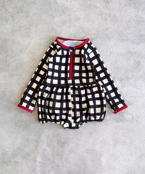 HOGAN RANCH WEAR（ホーガンランチウエア）の「【UVカット】ベビーラッシュガードスーツ（80～90cm）（ラッシュガード・キッズ・ブラック/レッド・FREE）」の3枚目の写真