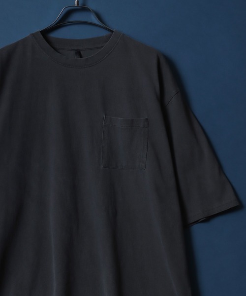 ANPAS(アンパス)の「Pigment Plain Color T-Shirt with Pocket/ピグメント加工 ポケット付き 無地 Tシャツ 半袖 メンズ レディース(Tシャツ/カットソー・メンズ・グレー系その他/グリーン系その他/ベージュ系その他/ブラック系その他・L/LL/M)」の2枚目の写真