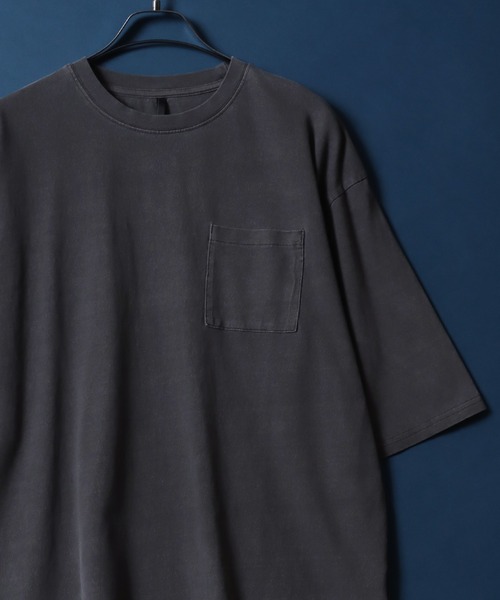 ANPAS(アンパス)の「Pigment Plain Color T-Shirt with Pocket/ピグメント加工 ポケット付き 無地 Tシャツ 半袖 メンズ レディース(Tシャツ/カットソー・メンズ・グレー系その他/グリーン系その他/ベージュ系その他/ブラック系その他・L/LL/M)」の3枚目の写真