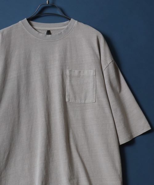 ANPAS(アンパス)の「Pigment Plain Color T-Shirt with Pocket/ピグメント加工 ポケット付き 無地 Tシャツ 半袖 メンズ レディース(Tシャツ/カットソー・メンズ・グレー系その他/グリーン系その他/ベージュ系その他/ブラック系その他・L/LL/M)」の1枚目の写真