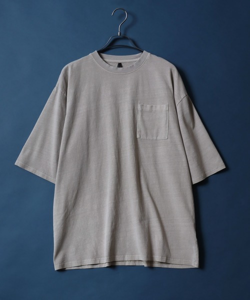ANPAS(アンパス)の「Pigment Plain Color T-Shirt with Pocket/ピグメント加工 ポケット付き 無地 Tシャツ 半袖 メンズ レディース(Tシャツ/カットソー・メンズ・グレー系その他/グリーン系その他/ベージュ系その他/ブラック系その他・L/LL/M)」の9枚目の写真
