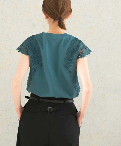 URBAN RESEARCH ROSSO WOMEN（アーバンリサーチ　ロッソ）の「レースフレンチスリーブプルオーバー（Tシャツ/カットソー・レディース・ブラック/オフホワイト/ブルー系その他・FREE）」の12枚目の写真