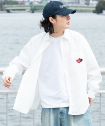 ハート刺繍ビック長袖シャツ