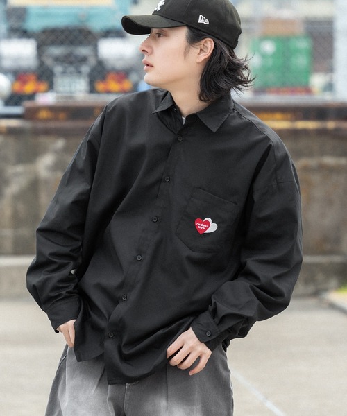 kutir(クティール)の「ハート刺繍ビック長袖シャツ(シャツ/ブラウス・メンズ・オフホワイト/ブラック・MEDIUM/LARGE)」の19枚目の写真