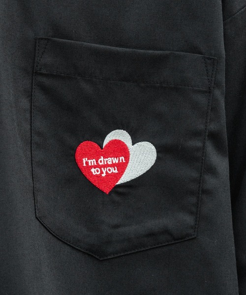 kutir(クティール)の「ハート刺繍ビック長袖シャツ(シャツ/ブラウス・メンズ・オフホワイト/ブラック・MEDIUM/LARGE)」の7枚目の写真