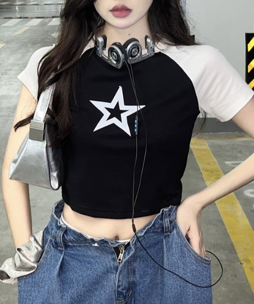 .KOM（ドットコム）の「A'GEM/9 × .kom 『.KOM/ドットケーオーエム』 スター Tシャツ（Tシャツ/カットソー・レディース・グレー/ブラック/ネイビー・FREE）」の20枚目の写真