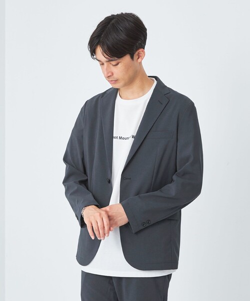 green label relaxing(グリーンレーベルリラクシング)の「ドライポリエステル ナロー ジャケット(テーラードジャケット・メンズ・ダークグリーン/ネイビー/モカ・XL/M/L/S/XS)」の3枚目の写真