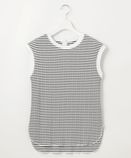 23区（ニジュウサンク）の「【SLOW/一部店舗限定】ランダムリブフライス フレンチスリーブ カットソー（Tシャツ/カットソー・レディース・ベージュ系/ダークブラウン系/ブラック系1/ブラック系/グレー系・38/40）」の10枚目の写真