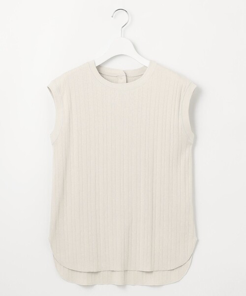 23区（ニジュウサンク）の「【SLOW/一部店舗限定】ランダムリブフライス フレンチスリーブ カットソー（Tシャツ/カットソー・レディース・ベージュ系/ダークブラウン系/ブラック系1/ブラック系/グレー系・38/40）」の12枚目の写真
