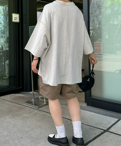 SOUNDSGOOOOD（サウンズグッド）の「【SOUNDS GOOOOD / サウンズグッド】配色ステッチサイドスリットTee半袖（Tシャツ/カットソー・メンズ・オレンジ/ライム/ライトグレー/ブラック/オフホワイト・ONE SIZE）」の22枚目の写真