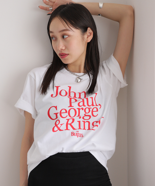 GOOD ROCK SPEED(グッドロックスピード)の「【GOOD ROCK SPEED/グッドロックスピード】THE BEATLES:Tシャツ(Tシャツ/カットソー・レディース・ホワイト・MEDIUM/LARGE)」の2枚目の写真