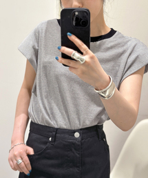 AP STUDIO | 【KURO/クロ】別注パワーショルダーボーダーノースリーブT(Tシャツ/カットソー)