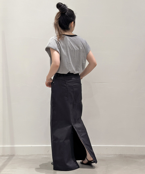 AP STUDIO（エーピーストゥディオ）の「【KURO/クロ】別注パワーショルダーボーダーノースリーブT（Tシャツ/カットソー・レディース・ブラック・FREE）」の7枚目の写真