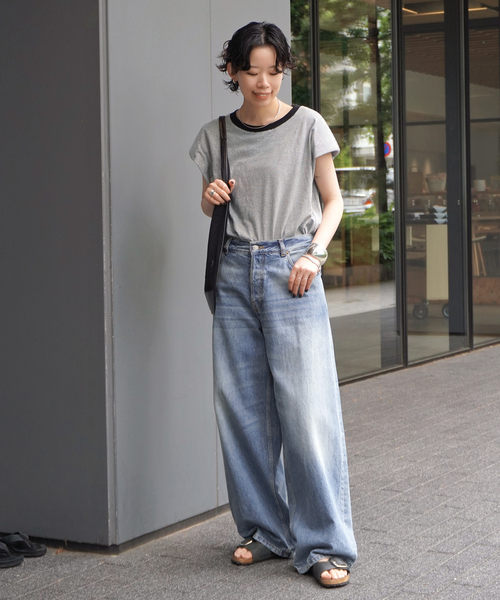 AP STUDIO（エーピーストゥディオ）の「【KURO/クロ】別注パワーショルダーボーダーノースリーブT（Tシャツ/カットソー・レディース・ブラック・FREE）」の11枚目の写真