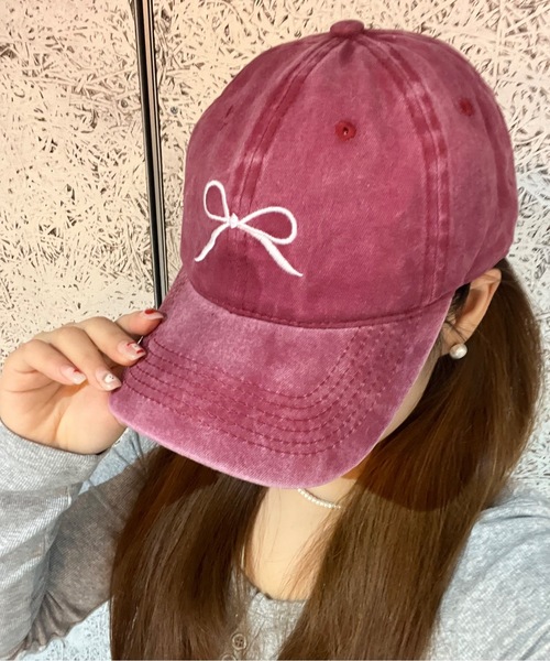 Burner(バーナー)の「【OKUOKU 0909】刺繍 ウォッシュ リボン キャップ oku-bosi-703667189737-9(キャップ・レディース・グリーン系その他/グリーン系その他2/ブルー系その他/ピンク系その他2/ホワイト系その他/ベージュ系その他/ブラウン系その他/ブラック系その他2/ブラック系その他/レッド系その他/ピンク系その他/ホワイト系その他2・FREE)」の12枚目の写真