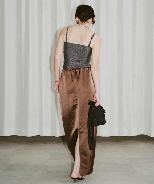 yae（ヤエ）の「Relax satin skirt/リラックスサテンスカート（スカート・レディース・ベビーピンク/ブラック/ブラウン・36/38）」の11枚目の写真