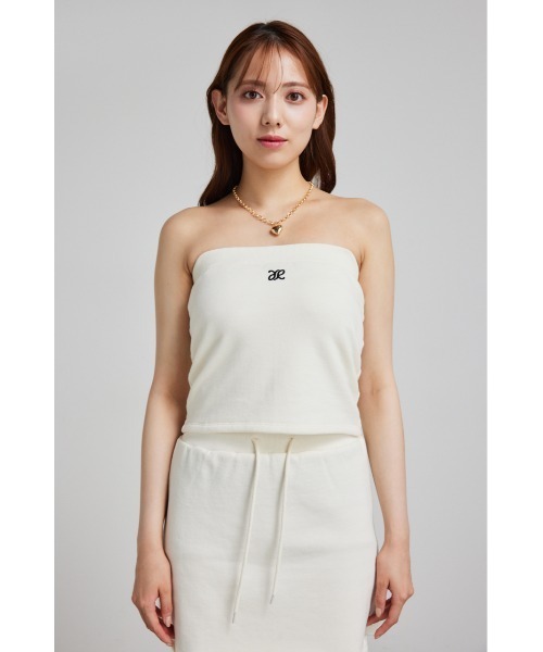 rienda（リエンダ）の「RRロゴスウェットベアトップス 夏服 トレーナー（スウェット・レディース・ホワイト/ピンク/グレー・FREE）」の7枚目の写真