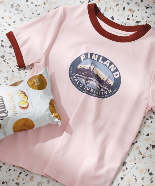 Girly Doll(ガーリードール)の「イラストロゴプリントTシャツ(Tシャツ/カットソー・レディース・ホワイト/グリーン/ピンク/ベージュ・F)」の4枚目の写真