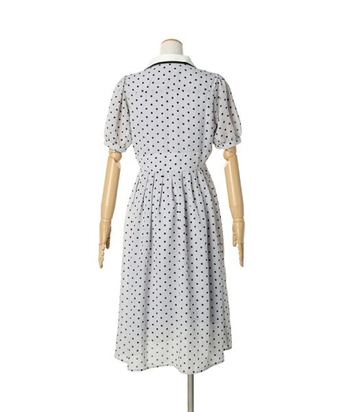 F i.n.t（フィント）の「リップルドット柄クレリックワンピース/F&A/fint（ワンピース・レディース・ライトグレー/ブラック×ホワイト・FREE）」の10枚目の写真
