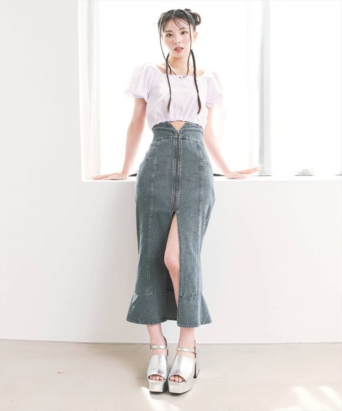 REDYAZEL(レディアゼル)の「マーメイドデニムスカート(デニムスカート・レディース・ブルー/ネイビー/ブラック・MEDIUM/SMALL)」の8枚目の写真