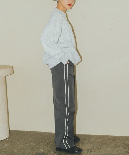 miette（ミエット）の「サイドライントラックパンツ（その他パンツ・レディース・チャコール/ネイビー/カーキ・FREE）」の5枚目の写真