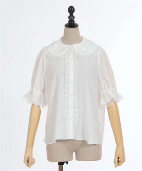 axesfemme kawaii プチリボンブラウス＆ジャンスカセット(グレー) axesfemme kawaii プチリボンブラウス＆ジャンスカセット(グレー