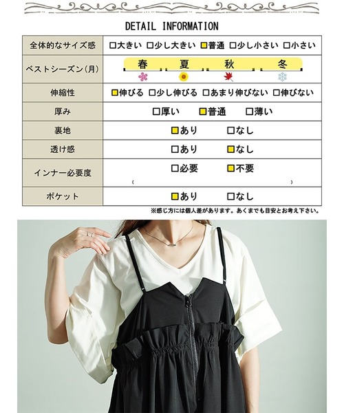 GOLDJAPAN（ゴールドジャパン）の「ハーフジップウエストフリルキャミワンピース（ワンピース・レディース・ブラック・LL～3L/4L～5L）」の19枚目の写真