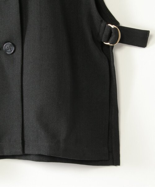 ikka（イッカ）の「【親子コーデ】サイドベルトテーラージレ（110~160cm）（ベスト・キッズ・ブラック・XS/S/M/L/XL）」の13枚目の写真