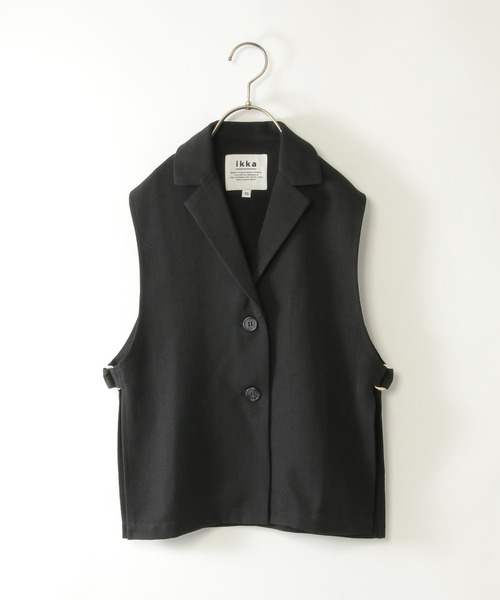 ikka（イッカ）の「【親子コーデ】サイドベルトテーラージレ（110~160cm）（ベスト・キッズ・ブラック・XS/S/M/L/XL）」の2枚目の写真