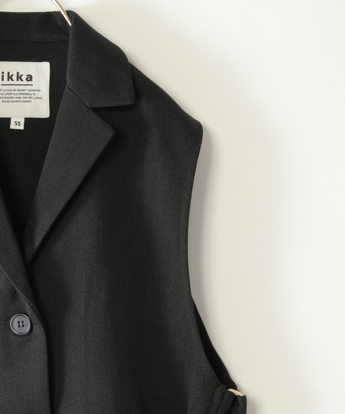 ikka（イッカ）の「【親子コーデ】サイドベルトテーラージレ（110~160cm）（ベスト・キッズ・ブラック・XS/S/M/L/XL）」の5枚目の写真