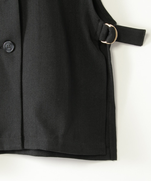 ikka（イッカ）の「【親子コーデ】サイドベルトテーラージレ（110~160cm）（ベスト・キッズ・ブラック・XS/S/M/L/XL）」の7枚目の写真