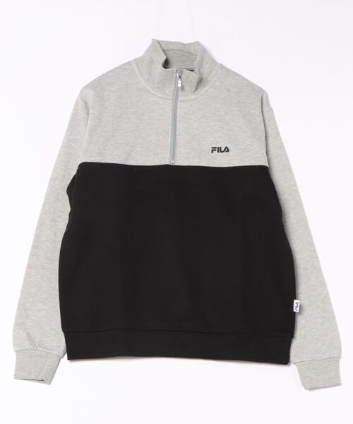 FILA（フィラ）の「FILA/フィラ　切替ハーフジップトレーナー（ジャージ・メンズ・杢グレー/ブラック/ネイビー/ブルー系その他・M/L/LL）」の3枚目の写真