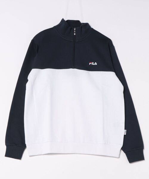 FILA（フィラ）の「FILA/フィラ　切替ハーフジップトレーナー（ジャージ・メンズ・杢グレー/ブラック/ネイビー/ブルー系その他・M/L/LL）」の4枚目の写真