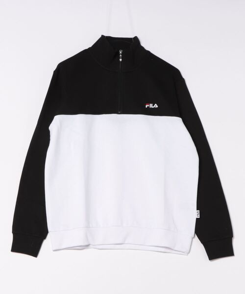FILA（フィラ）の「FILA/フィラ　切替ハーフジップトレーナー（ジャージ・メンズ・杢グレー/ブラック/ネイビー/ブルー系その他・M/L/LL）」の2枚目の写真