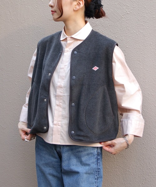 ダントン　DANTON フリース　ベスト　グレー 000000027260_8g27KBP.jpg