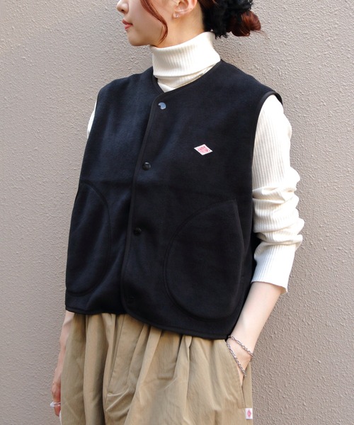 DANTON/ダントン フリースカラーレスベスト FLEECE COLLARLESS