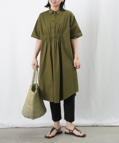 ♡*様 L'or ロル Volume Shirt Dress カーキ ワンピ ♡*様 L'or ロル Volume Shirt Dress カーキ ワンピ - メルカリ