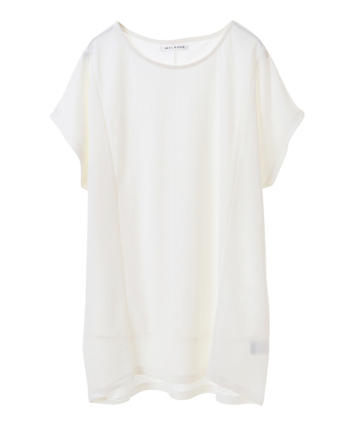SOFFITTO（ソフィット）の「接触冷感鹿の子切替プルオーバー(取り扱い店舗限定)（Tシャツ/カットソー・レディース・ブラック/オフホワイト/ライム/モカ・FREE）」の2枚目の写真