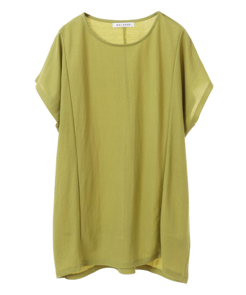 SOFFITTO（ソフィット）の「接触冷感鹿の子切替プルオーバー(取り扱い店舗限定)（Tシャツ/カットソー・レディース・ブラック/オフホワイト/ライム/モカ・FREE）」の4枚目の写真