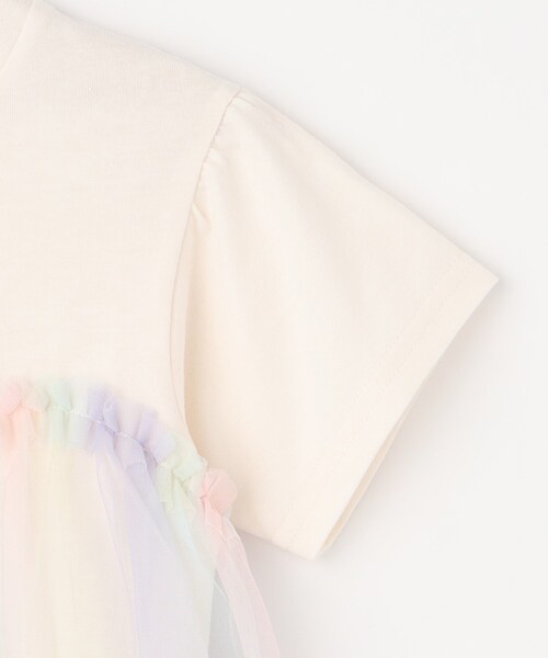 SHOO・LA・RUE(シューラルー)の「◆【110-140cm】チュールドッキング半袖Tシャツ(Tシャツ/カットソー・キッズ・オフホワイト/ブラック/ライトブルー・11/12/13/14)」の9枚目の写真