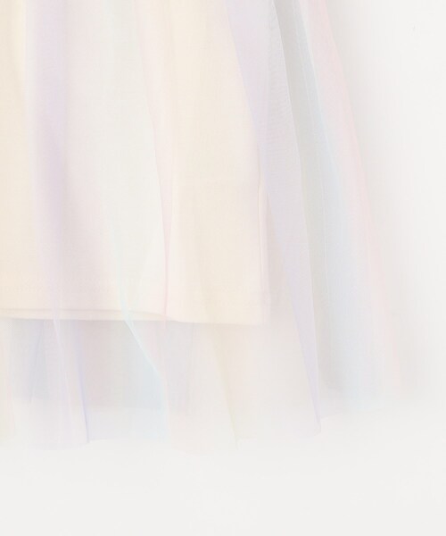 SHOO・LA・RUE(シューラルー)の「◆【110-140cm】チュールドッキング半袖Tシャツ(Tシャツ/カットソー・キッズ・オフホワイト/ブラック/ライトブルー・11/12/13/14)」の8枚目の写真