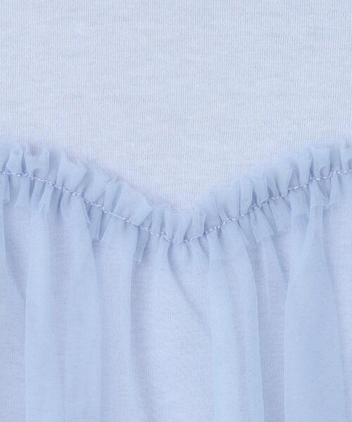 SHOO・LA・RUE(シューラルー)の「◆【110-140cm】チュールドッキング半袖Tシャツ(Tシャツ/カットソー・キッズ・オフホワイト/ブラック/ライトブルー・11/12/13/14)」の5枚目の写真