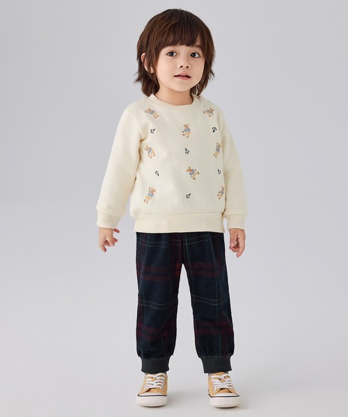 combimini(コンビミニ)の「細コールオリジナルチェック裾リブパンツ(その他パンツ・キッズ・ネイビー・120/110/100/90/80)」の2枚目の写真