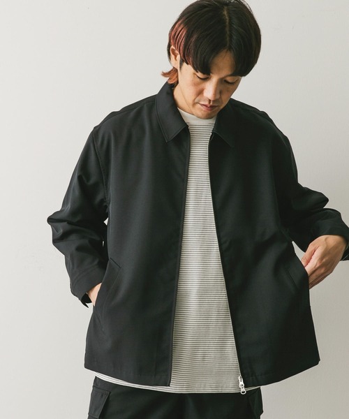 URBAN RESEARCH DOORS（アーバンリサーチドアーズ）の「『吸水速乾/セットアップ対応』セオアルファハリントンジャケット（ブルゾン・メンズ・ネイビー/モカ/ブラック・MEDIUM/LARGE）」の3枚目の写真